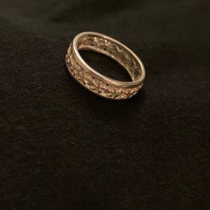 Silver Hawaiian plumeria ring, size 8